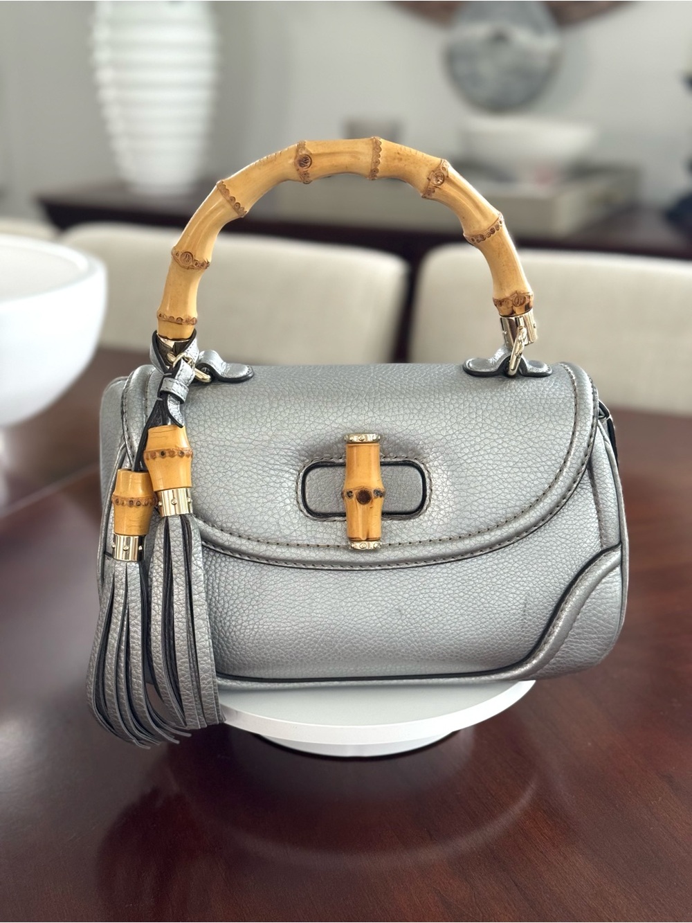 Gucci Bamboo Top Handle Bag with Tassel
